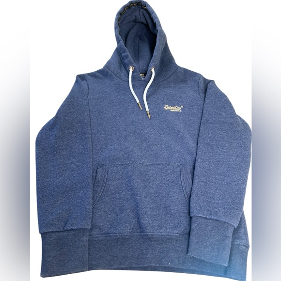 Superdry Tops - SUPERDRY Orange Label Elite Hooded Pullover Sweatshirt Blue Wom US 8 UK 12 EU 40